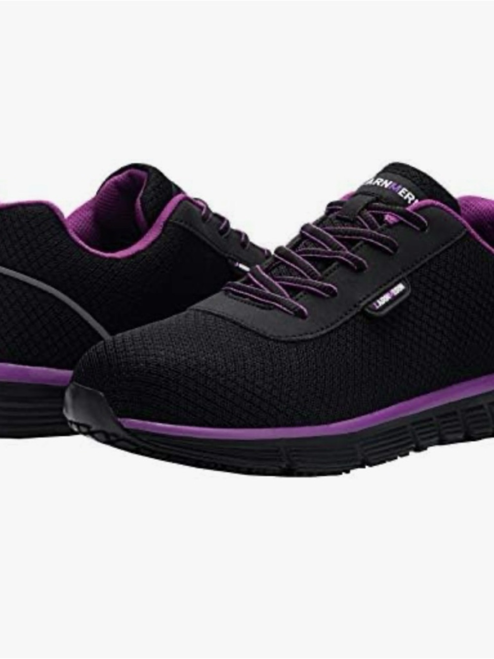 Women's Black and Purple Lightweight work Sneakers